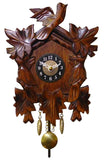 Five Leaves and three Birds on an Engstler Miniature Clock with brass colored Pendulum