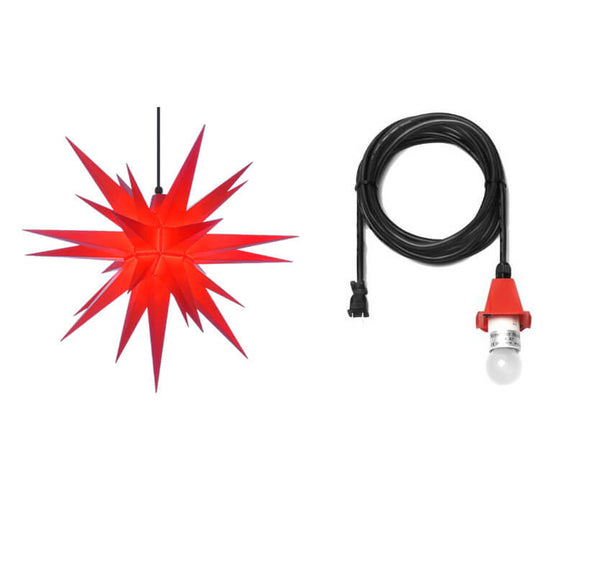 Red Herrnhuter Moravian Star Set A7 - Plastic 28"