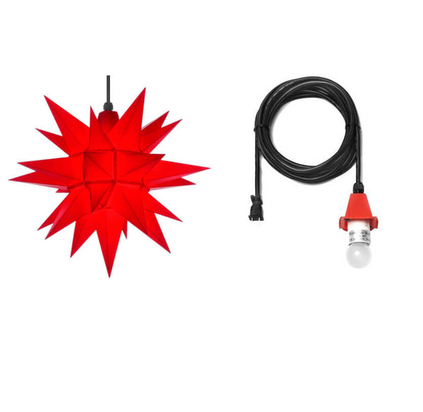 Red Herrnhuter Moravian Star Set A4 - Plastic 16"