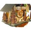 Side view of the Schwer 8 Day Clock with Music, Dancers, and Spinning Water Wheel.