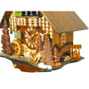 Side view of the Schwer 8 Day Clock with Music, Dancers, and Spinning Water Wheel.