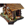 Side of a Schwer Cuckoo Clock with a Ladder leaning against a Wooden Chalet with two Bears in the Front