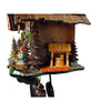 German Boy holding a Baby Goat next to a Wooden Well on an August Schwer Black forest Cuckoo Clock