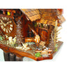 German Boy with his Lunch tied to a Stick next to a Well on an August Schwer Black Forest Cuckoo Clock