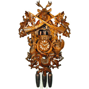 Schwer 8 Day hunter style clock with music, and moving dancers. 