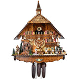 Schwer 8 Day clock with music, 2 sets of dancers, spinning wheel, and bell tower