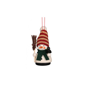 Christian Ulbricht Wooden Wobble Figure - Snowman with Broom (Ornament)