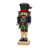 This Christian Ulbricht nutcracker is dressed in the traditional German outfit of Black Forest fellow. He is proudly holding his cuckoo clock.