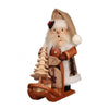 Natural Santa Claus smoker on sleigh, holding a miniature tree and a bag of gifts.