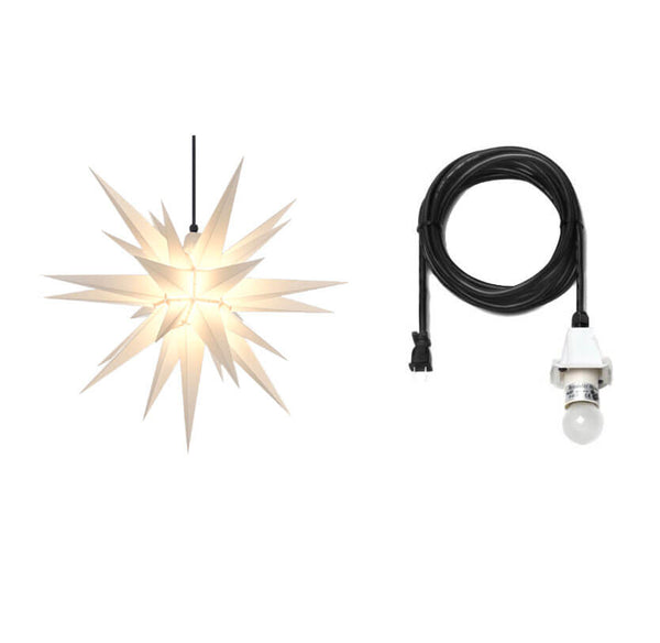 White Herrnhuter Moravian Star Set A7 - Plastic 28"