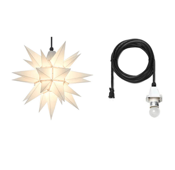 White Herrnhuter Moravian Star Set A4 - Plastic 16"
