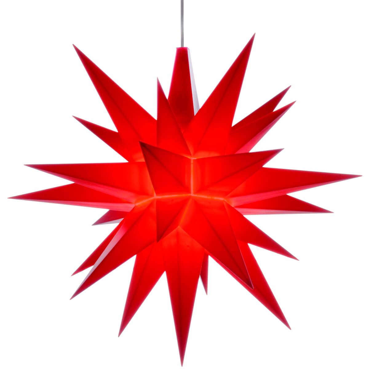 Red Herrnhuter Moravian star A1e shines festively