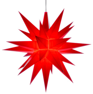 Red Herrnhuter Moravian star A1e shines festively