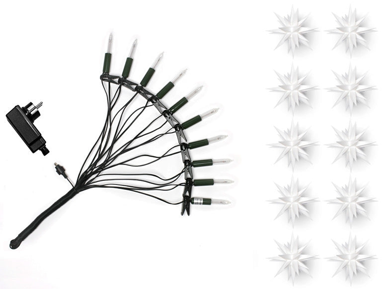 Herrnhuter Moravian Star Chain - Indoor / Outdoor - White