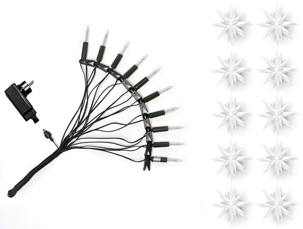 Herrnhuter Moravian Star Chain - Indoor / Outdoor - White