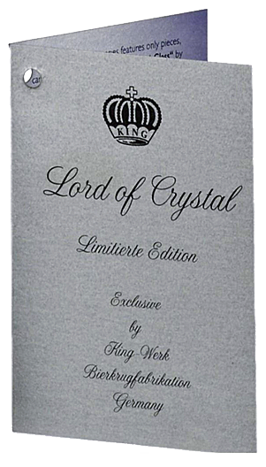 German Beer Stein - Lord of Crystal - Black .5L
