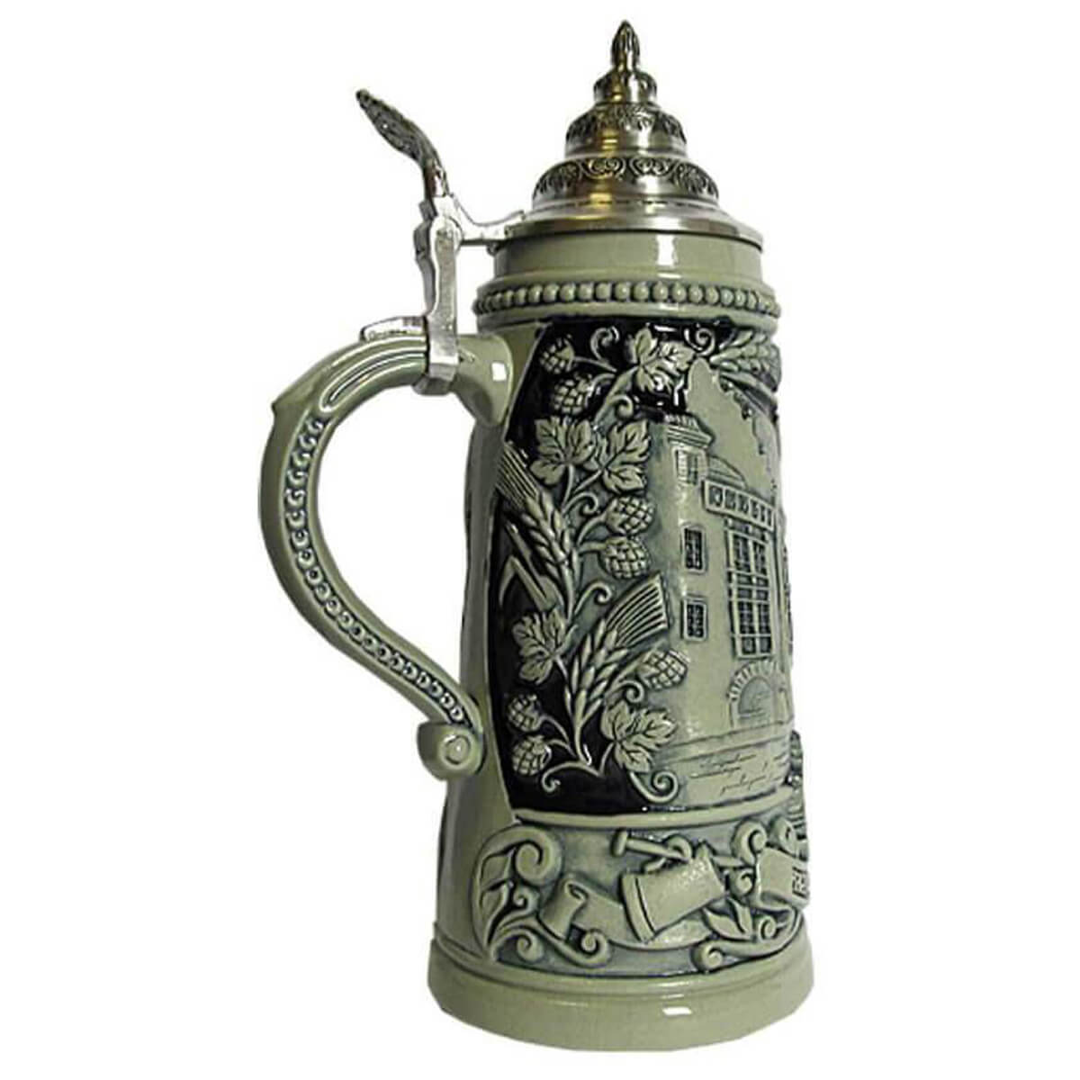 German Beer Stein - Hofbräuhaus Munich Reliefstein .5L - Grey/Blue