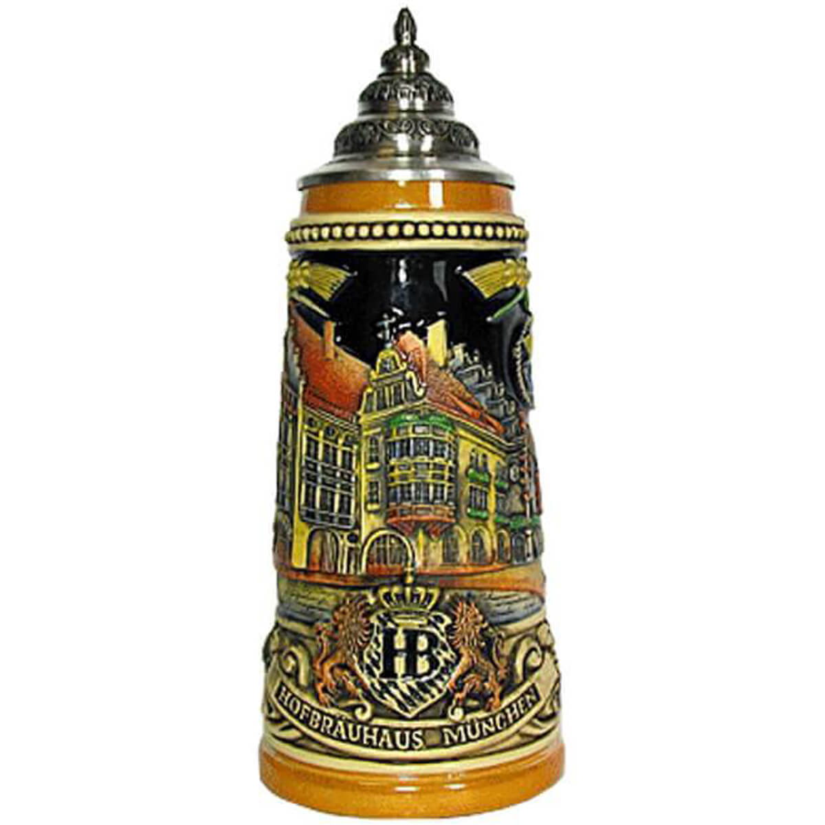 German Beer Stein - Hofbräuhaus Munich Reliefstein .25L - Yellow*