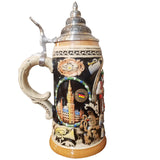 Beer stein with the Munich City Hall with its Glockenspiel