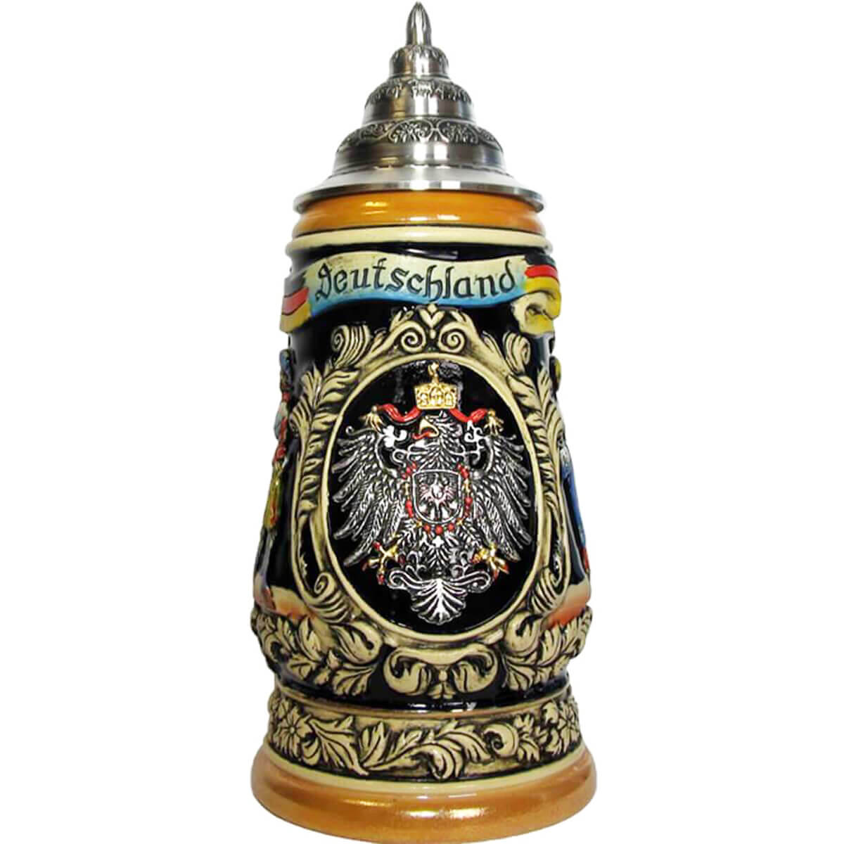 King Germany beer mug with a silver eagle, herald, Bavarian service.